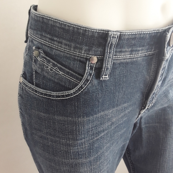 WRANGLE Q-BABY EMBELLISHED POCKETS BOOT CUT JEANS SZ 7/8 X 34 - Picture 4 of 10